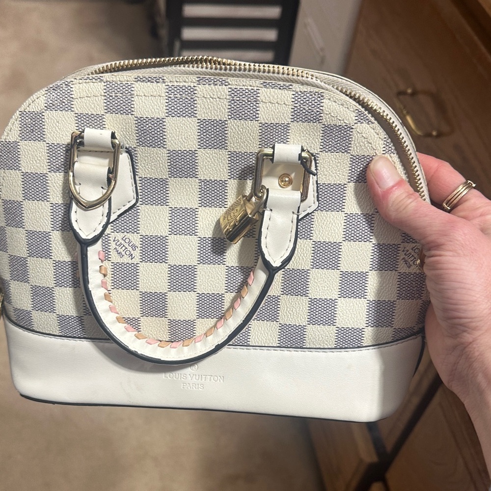 Louis Vuitton Cream and Gray Mini Bag